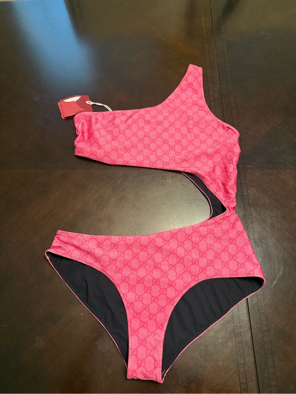 New Authentic Gucci GG Supreme Pink One Piece Swimsuit Size XL - Picture 5 of 15